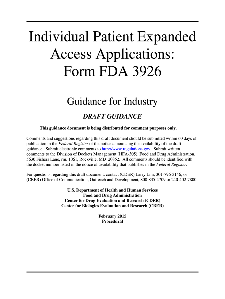 Get and Sign Fda Form 3926 2015-2022