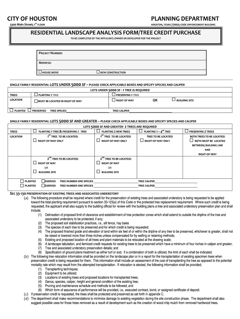 Landscape Analysis Form