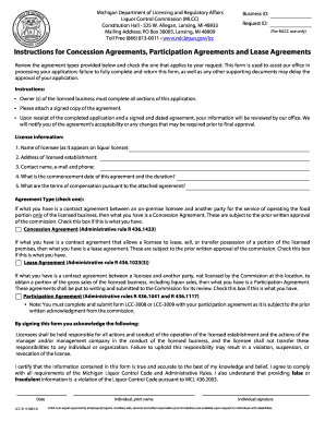 Review the Agreement Types Provided below and Check the One that Applies to Your Request Michigan  Form