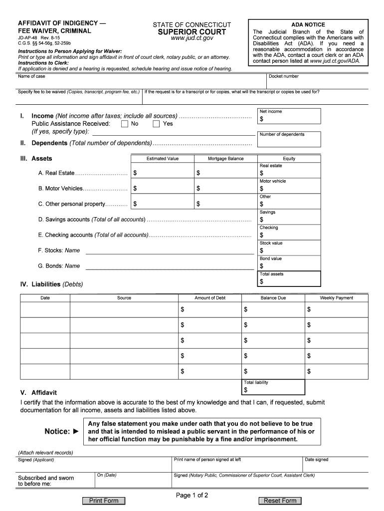 Ct Criminal Form