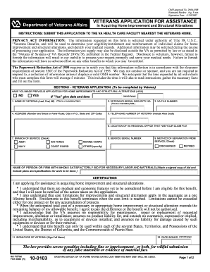 Va Form 10 0103 Fillable