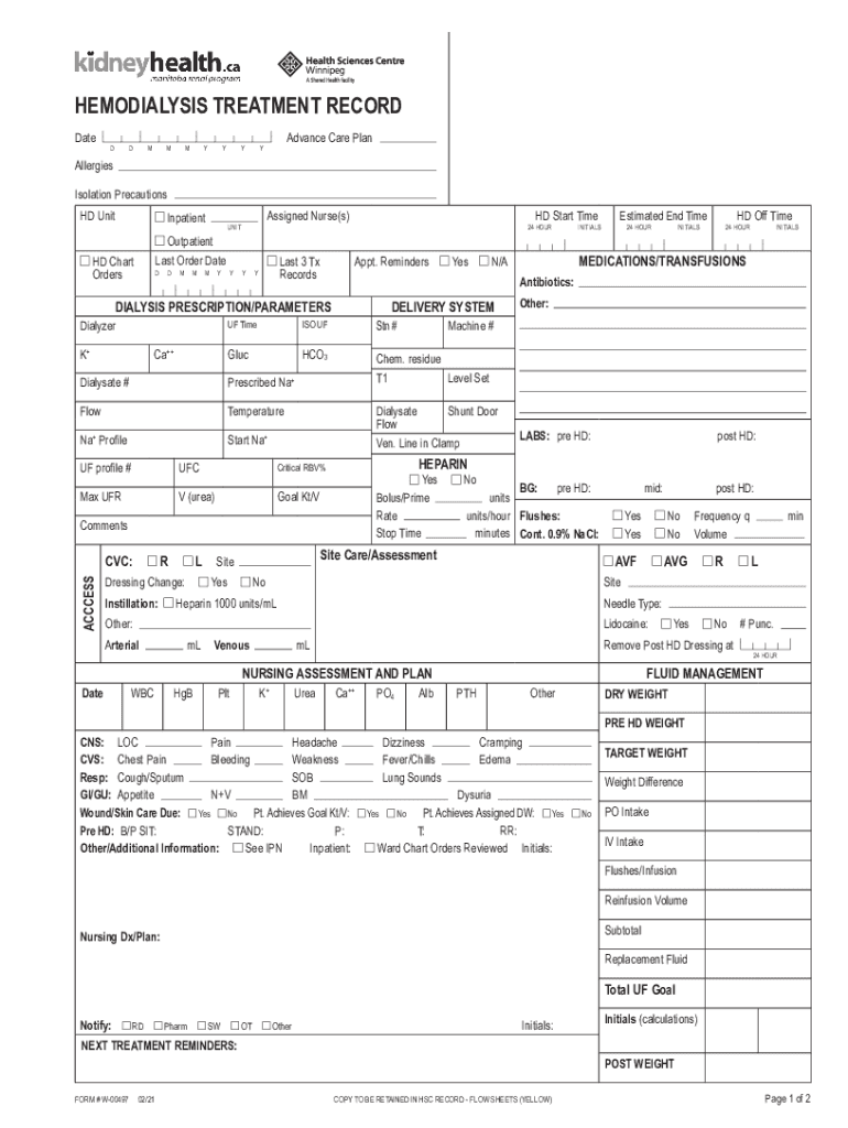  Record Keeping, Reporting and Hemodialysis PMC 2021-2024