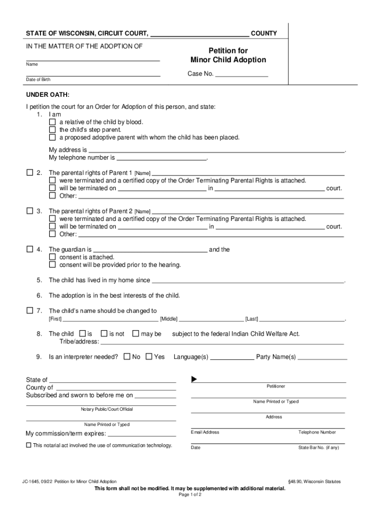  JC 1650 Petition for an Order for Registration of a Foreign 2022-2024