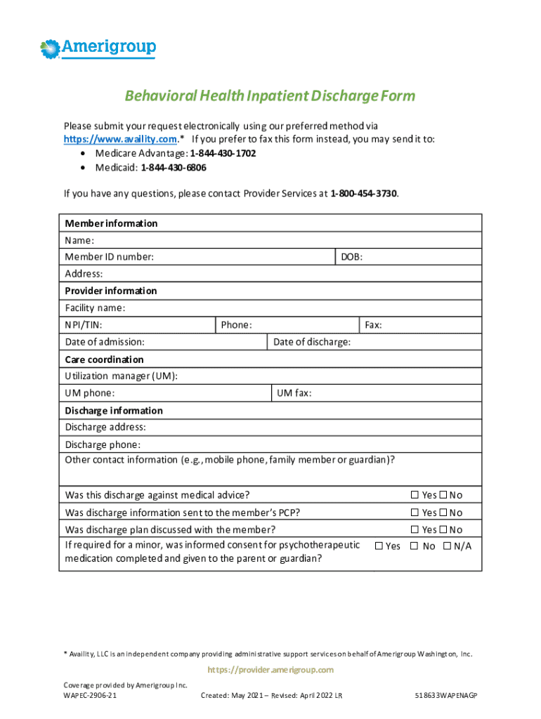 Availity Terms of Use Agreement  Form