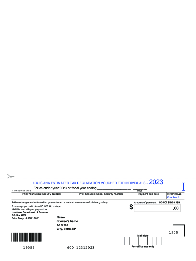  LOUISIANA ESTIMATED TAX DECLARATION VOUCHER for in 2023-2024