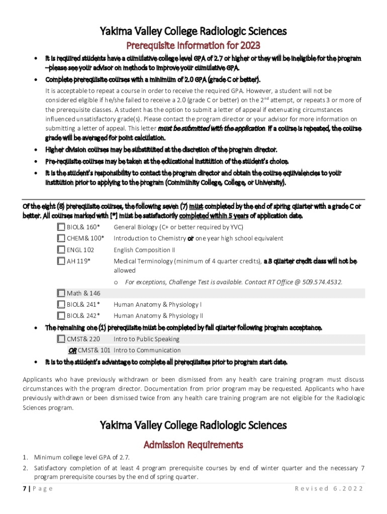  Radiologic Sciences Program 2023-2024