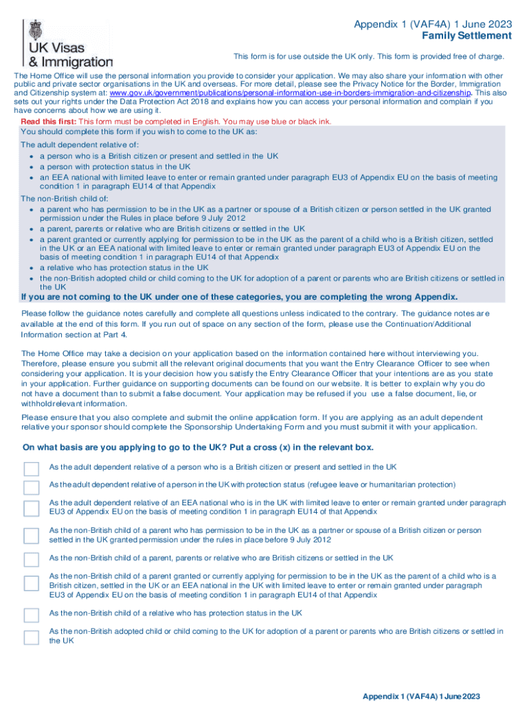  VAF4A Application Form for Spouse Visa an Overview 2023-2024