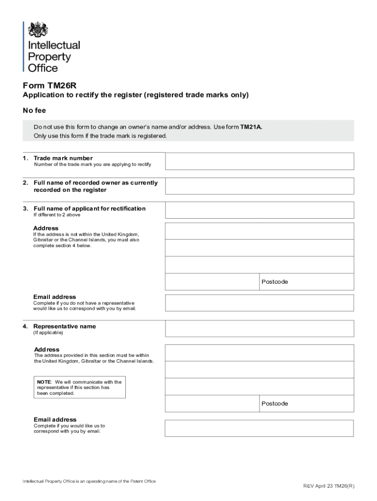  Fillable Form TM21A Change of Owner&#039;s Name, Address or 2023-2024