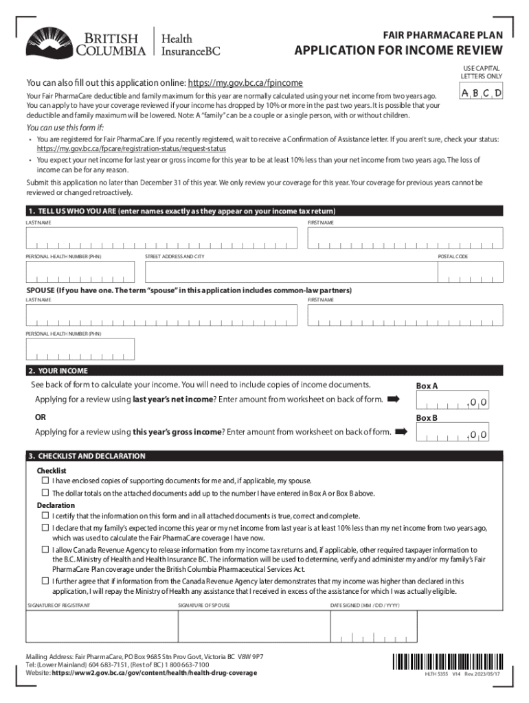  Fair PharmaCare Plan Province of British Columbia 2023-2024