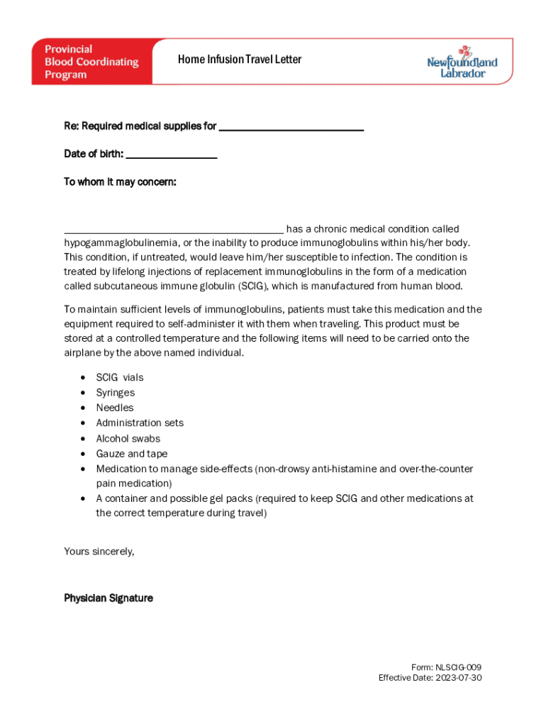  Home Infusion Travel Letter 2023-2024