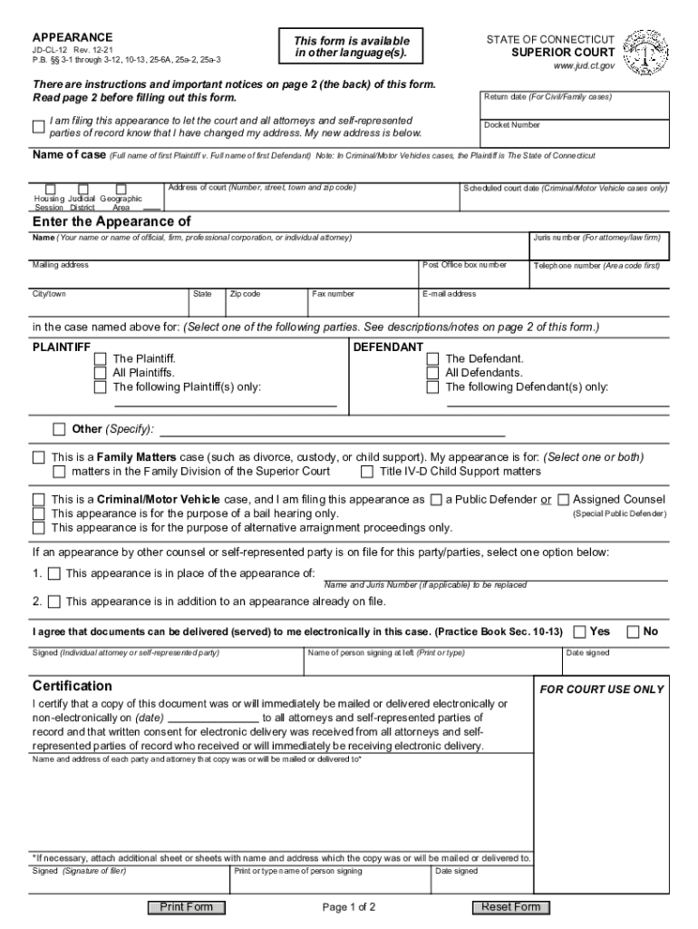  Filling Out and Filing an Appearance Form 2021-2024