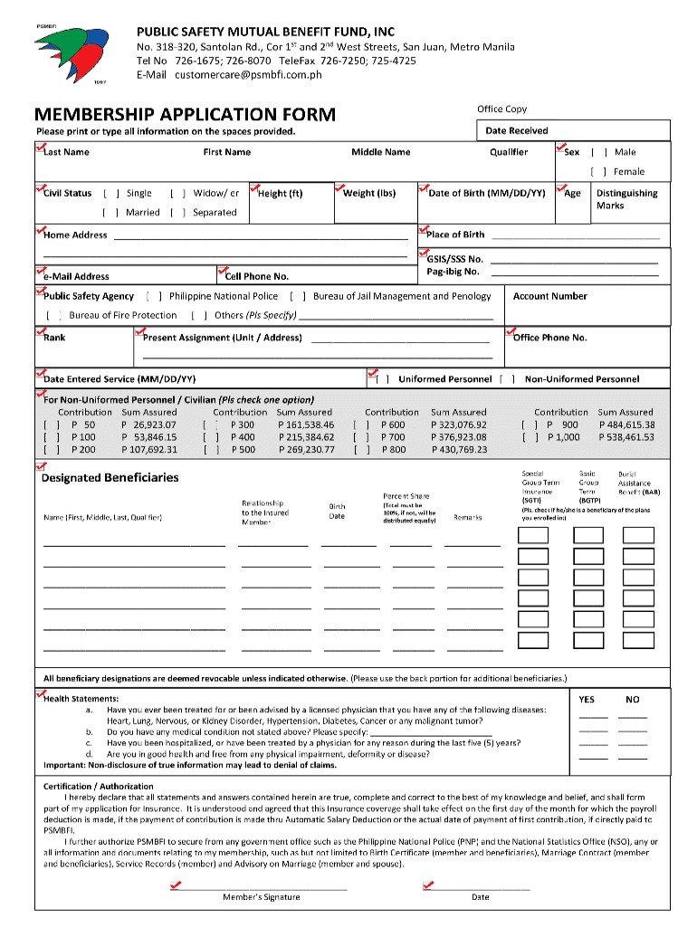 PUBLIC SAFETY MUTUAL BENEFIT FUND, INC No 318320,  Form