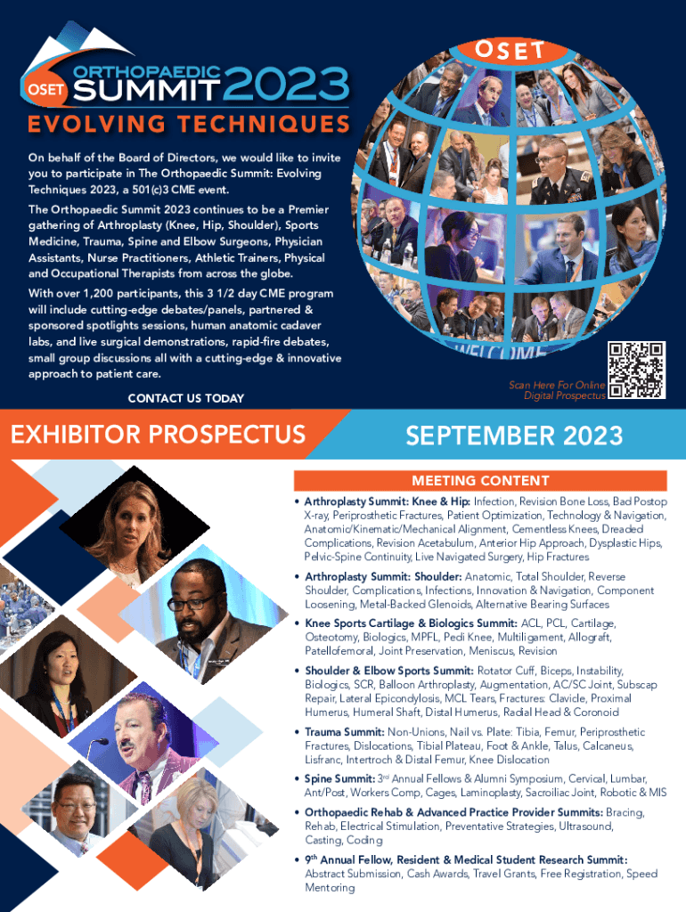 The Orthopaedic Summit Exhibitor Prospectus  Form