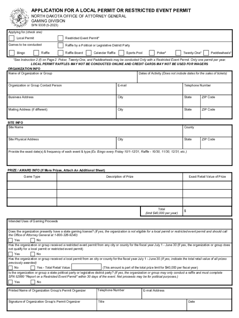  Application for a Local or Restricted Event Permit Attorney 2023-2024