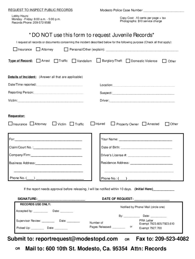  DO NOT Use This Form to Request Juvenile Records 2022-2024