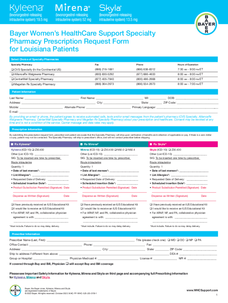 Bayer Pharmacy Prescription Request Form