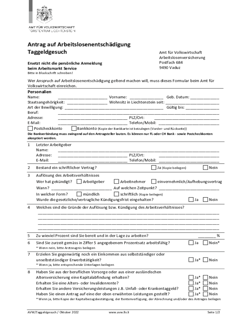  Liechtenstein Beschftigung, Soziales Und Integration 2022-2024