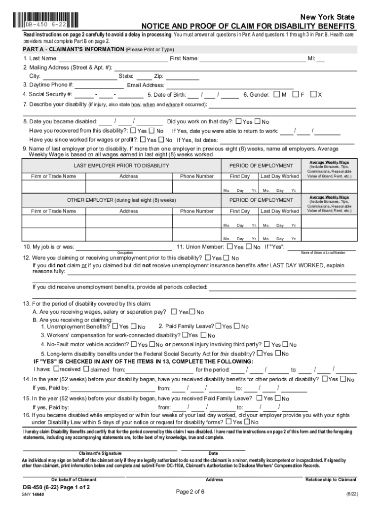  New York State Disability Claim New York State Disability Claim 2022-2024