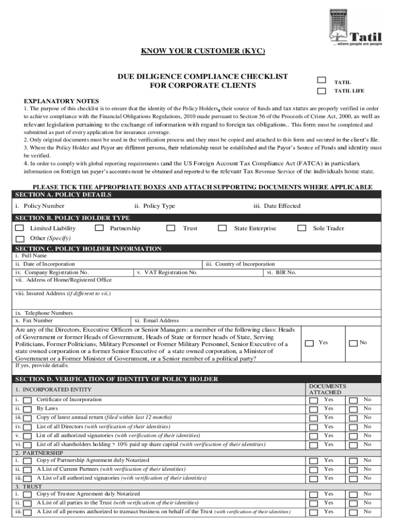  KNOW YOUR CUSTOMER KYC 2017-2024