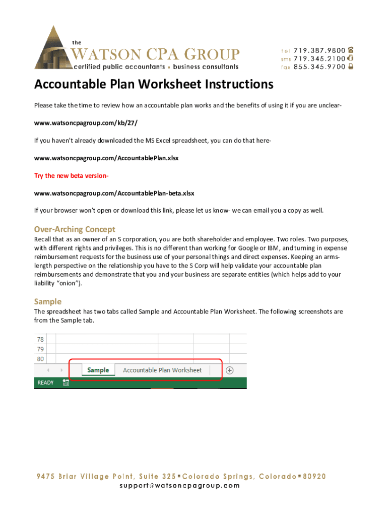 AccountablePlan Instructions DOCX  Form