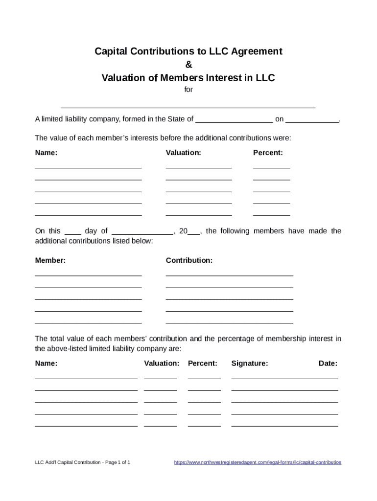  LLC Capital Contribution Agreement 2021-2026