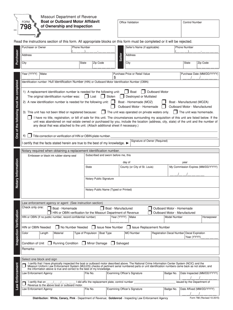 Mo Department Ofrevenue Form798