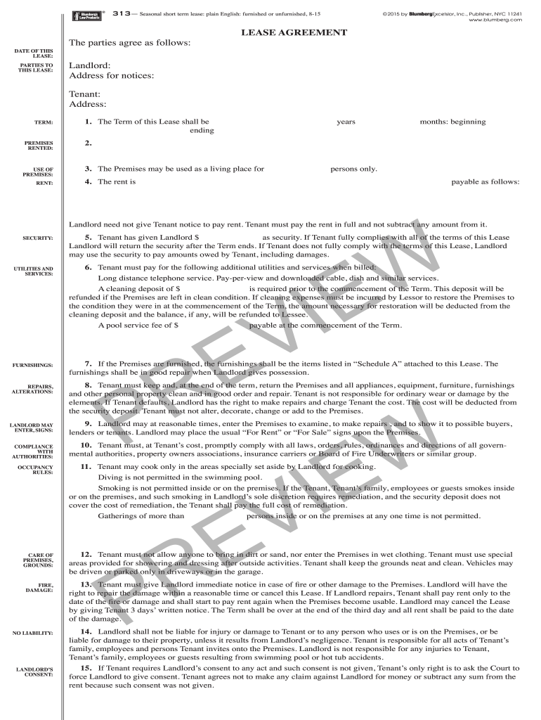 Commercial Lease  Form