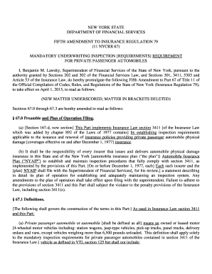 New York Insurance Regulation 79  Form