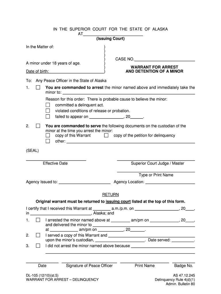 Get and Sign DL 105 Alaska Court Records State of Alaska  Form