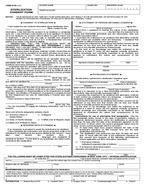 Nys Sterilization Consent  Form