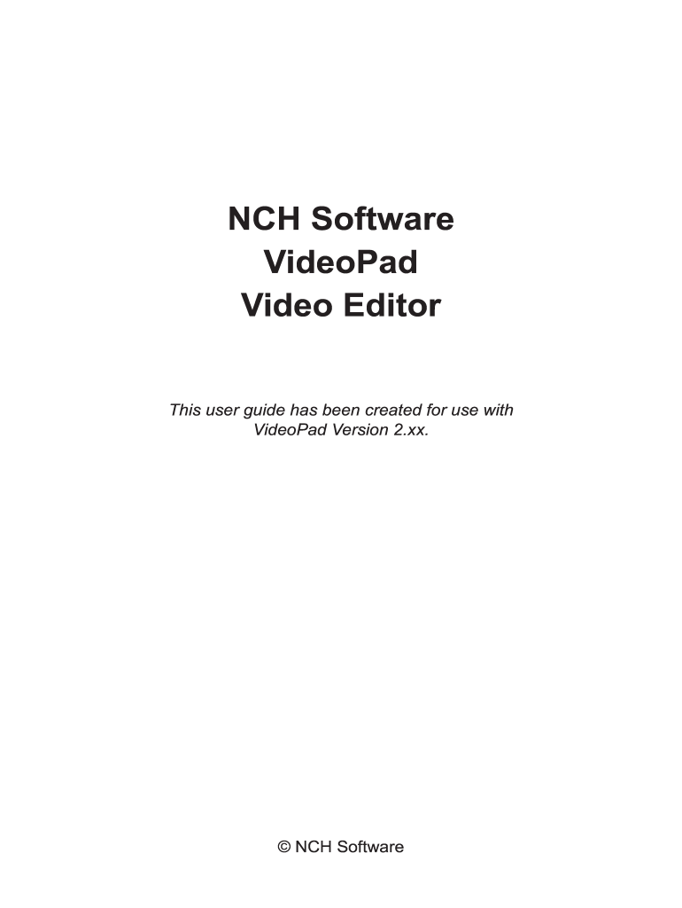 Videopad Manual PDF  Form
