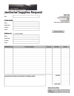Janitor Supply Form in PDF