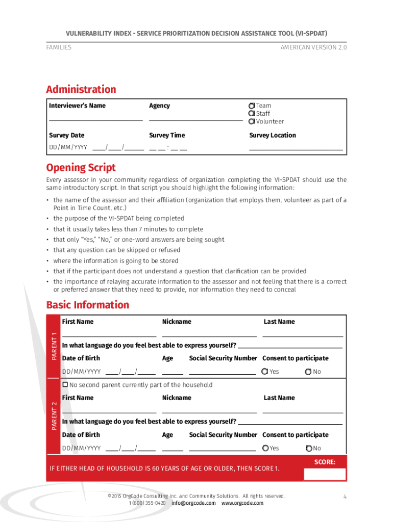 Vi Spdat Forms Printable