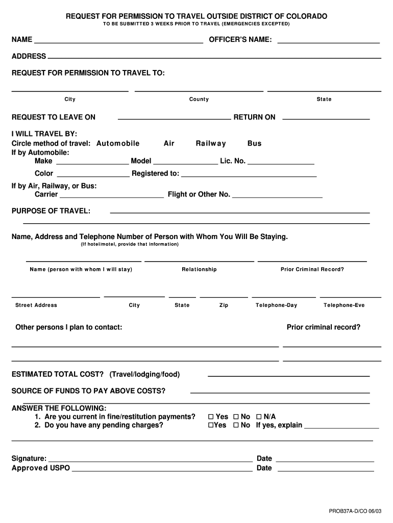 Travel Request Form