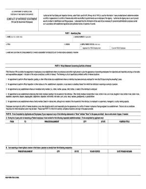 Fsis Form 4735 2 Conflict of Interest