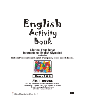 English Activity Book for Class 3 PDF  Form