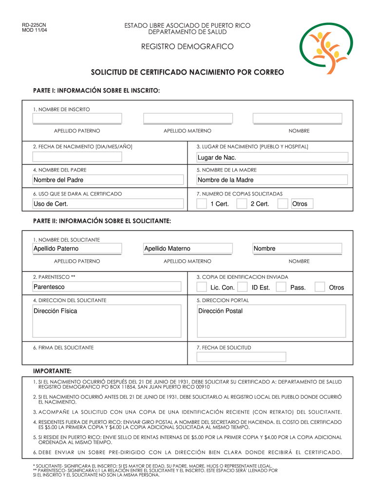 Registro Demografico  Form