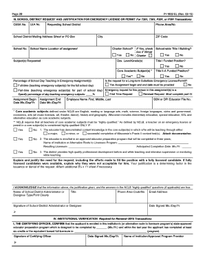 Page 2B PI 1602 EL Rev 02 15 III SCHOOL DISTRICT REQUEST Dpi Wi  Form