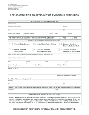 DR 2376 052908 COLORADO DEPARTMENT of REVENUE Division of Motor Vehicles Emissions Section Www Colorado  Form