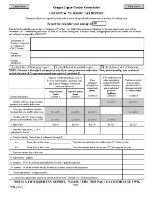  Oregon Wine Board Tax Report 2011-2024