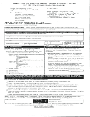 Application for Absentee Ballot Form Av R1 Mobile County Probate Probate Mobilecountyal
