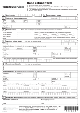  Bond Refund Form 2022-2024