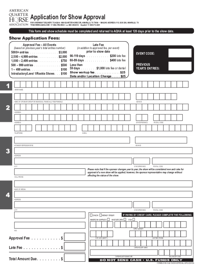 HQRSE for OVERNIGHT DELIVERY to AQHA 1600  Form