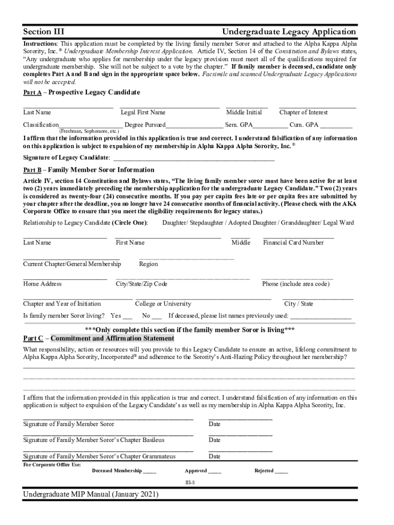  Alpha Kappa Alpha Membership Intake Process Manual 2021-2024