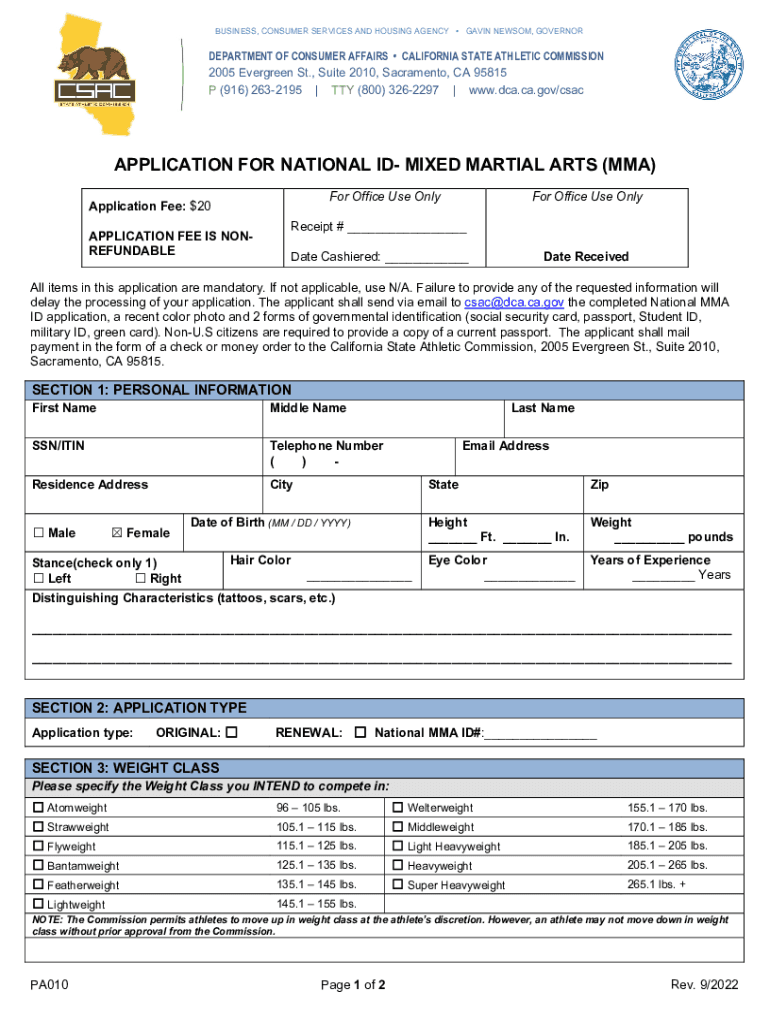  California State Athletic Commission Forms airSlate SignNow 2022-2024