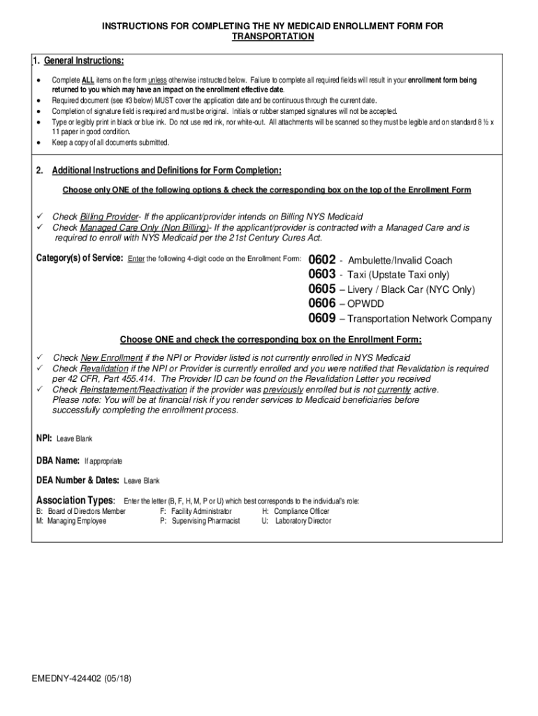 Instructions to Complete Enrollment Form