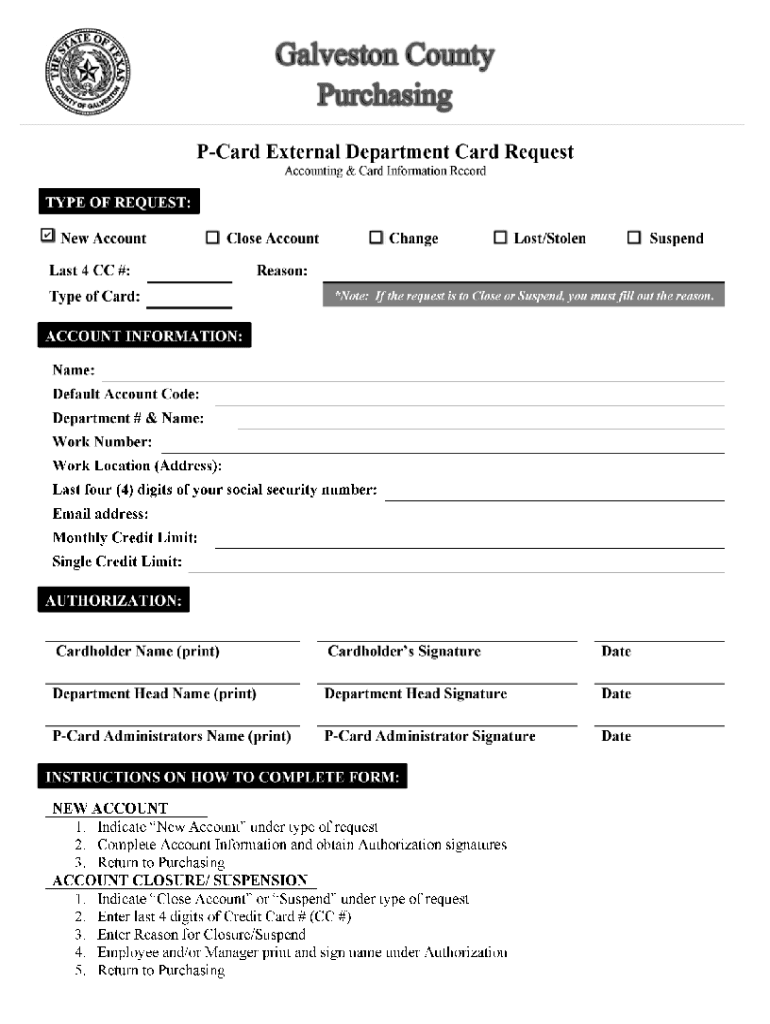 Purchasing Card DocumentationAccounting Services  Form