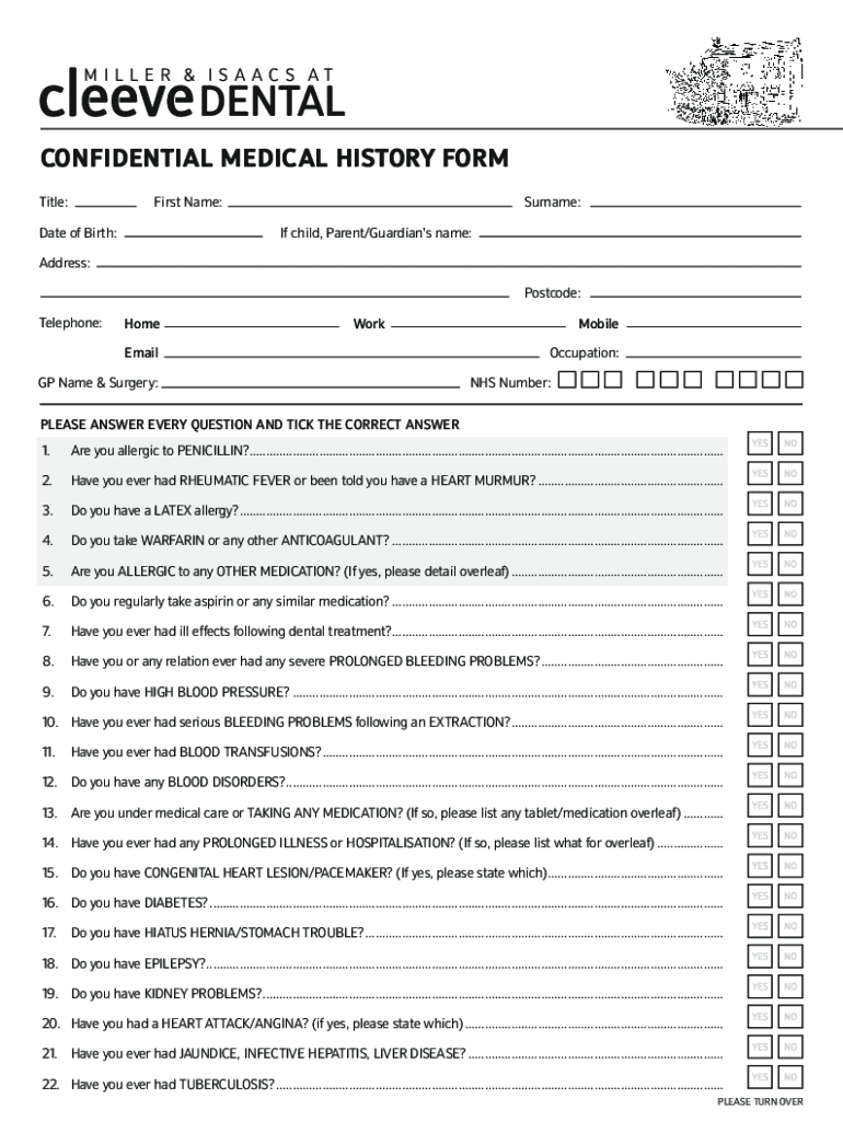 ADULT Medical History Form May18 Cdr