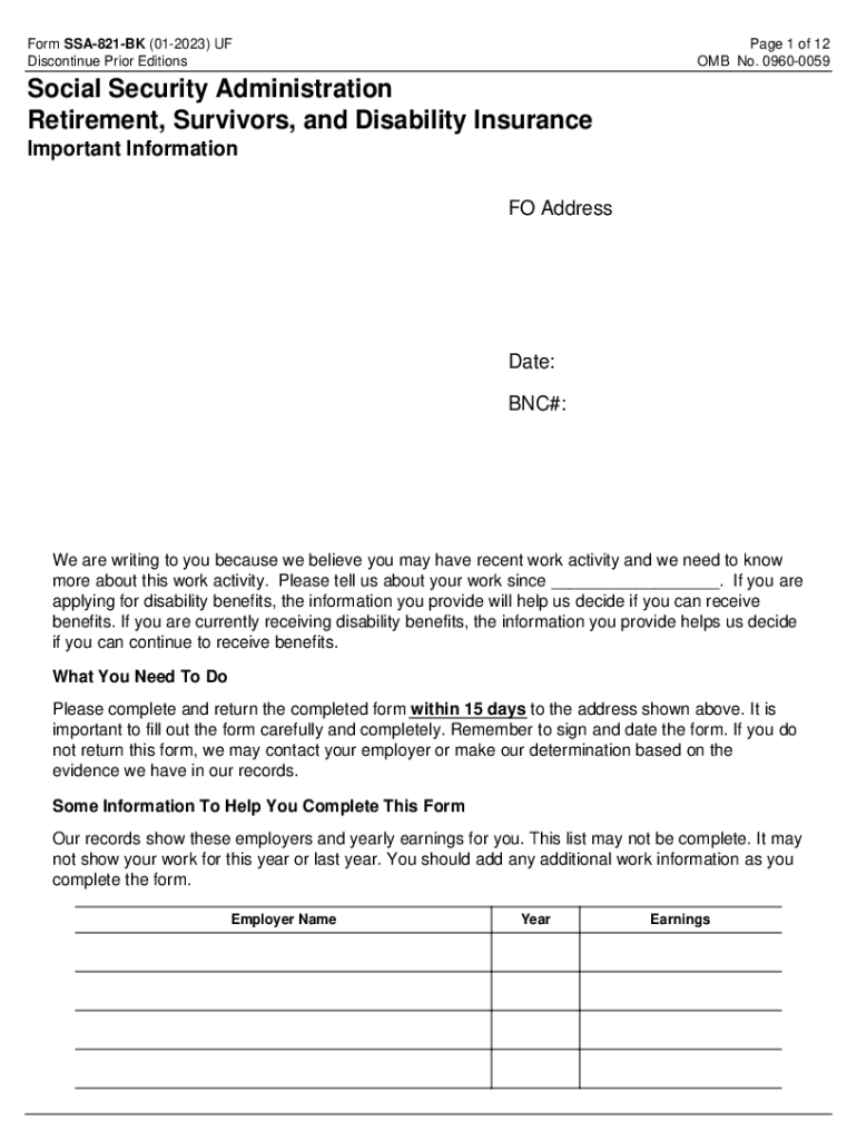  Ssa 821 Bk Form Fill Out &amp;amp; Sign Online 2023-2024