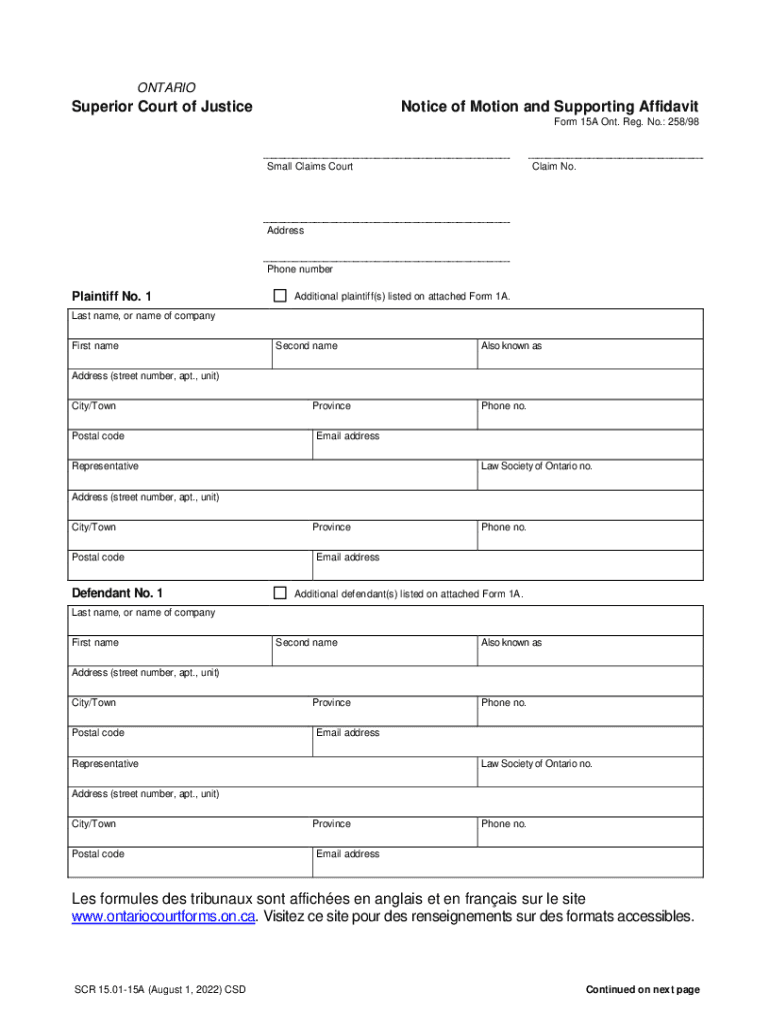  Fillable Form 20P Ont Reg No 25898 Affidavit for 2022-2024